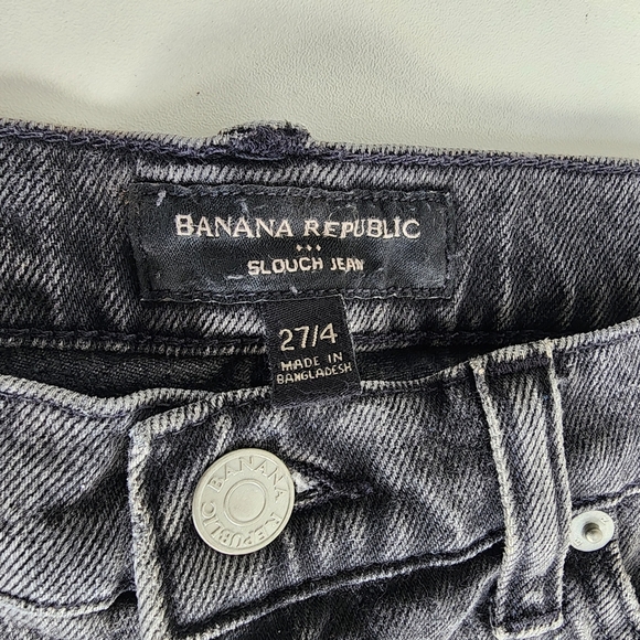 Banana Republic Black Medium Wash Women's Slouch Jeans Sz. 27 /4 - Picture 2 of 10